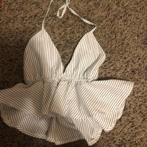 Super crop, ties in the back of the neck